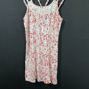 Body Central Women's Large Strappy Sleeveless Floral Print Dress Red White